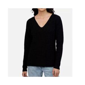 NEW Kersh Womens XL Black Merino Wool Blend Long Sleeve Sweater